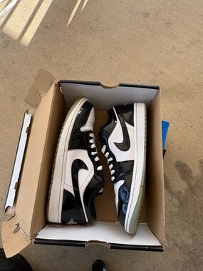 Nike Black and White Patent Leather Low-Top Sneakers “Concord